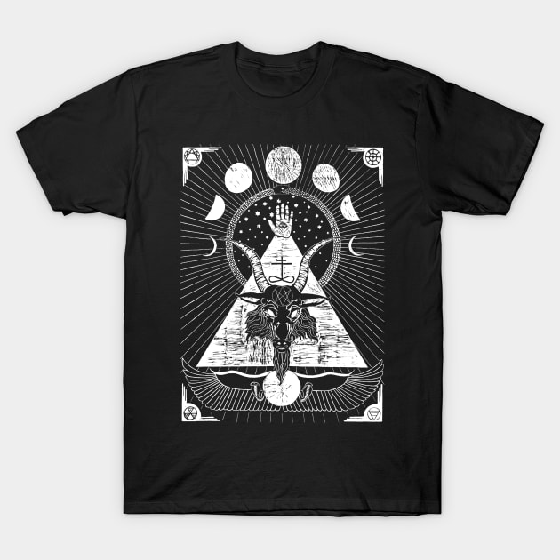 Baphomet on Black T-Shirt by SWAMPMEAT